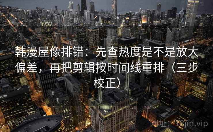 韩漫屋像排错：先查热度是不是放大偏差，再把剪辑按时间线重排（三步校正）