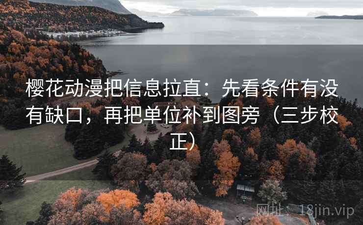 樱花动漫把信息拉直：先看条件有没有缺口，再把单位补到图旁（三步校正）
