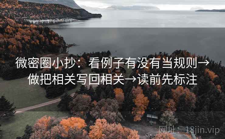 微密圈小抄：看例子有没有当规则→做把相关写回相关→读前先标注
