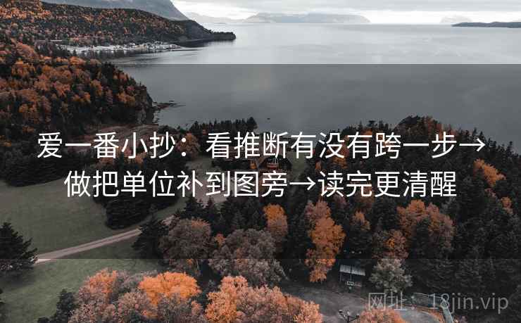 爱一番小抄：看推断有没有跨一步→做把单位补到图旁→读完更清醒